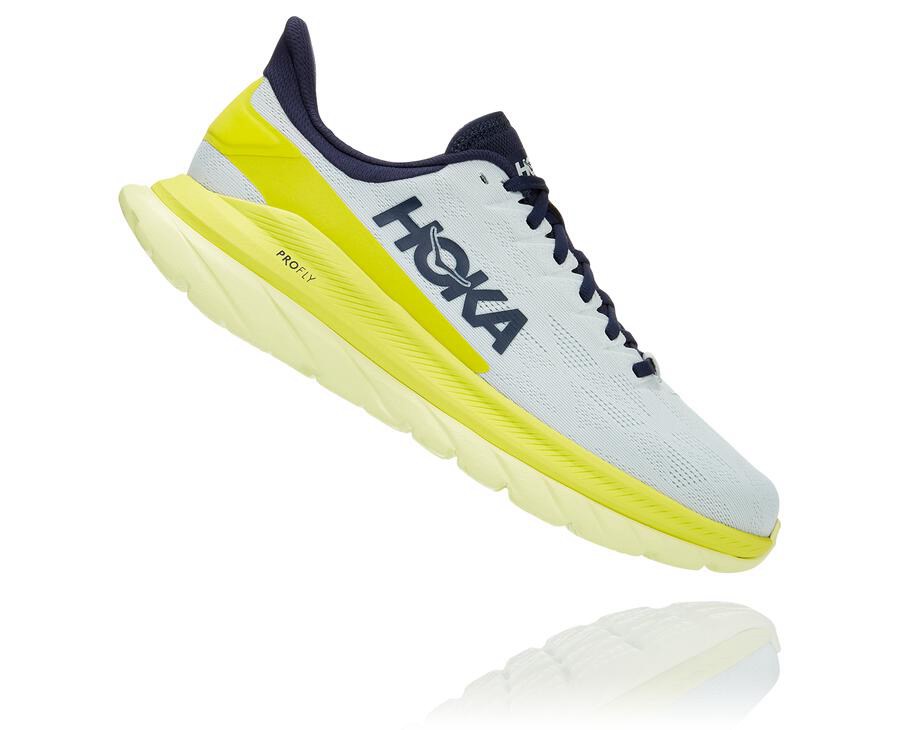 Hoka One One Mach 4 Löparskor Herr - Vita - ZLDFJ-5961